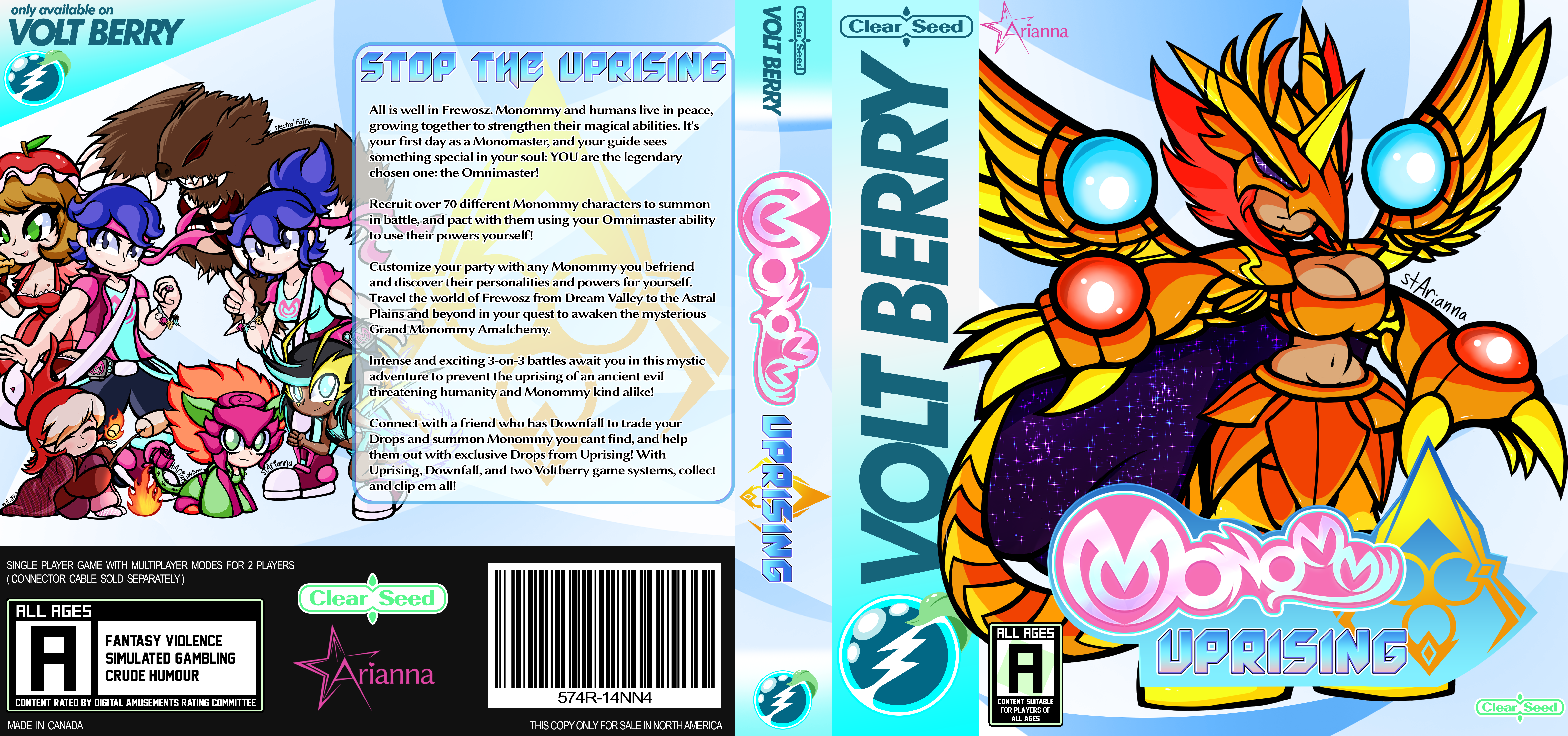 the full cover art for the Volt Berry game Monommy Uprising