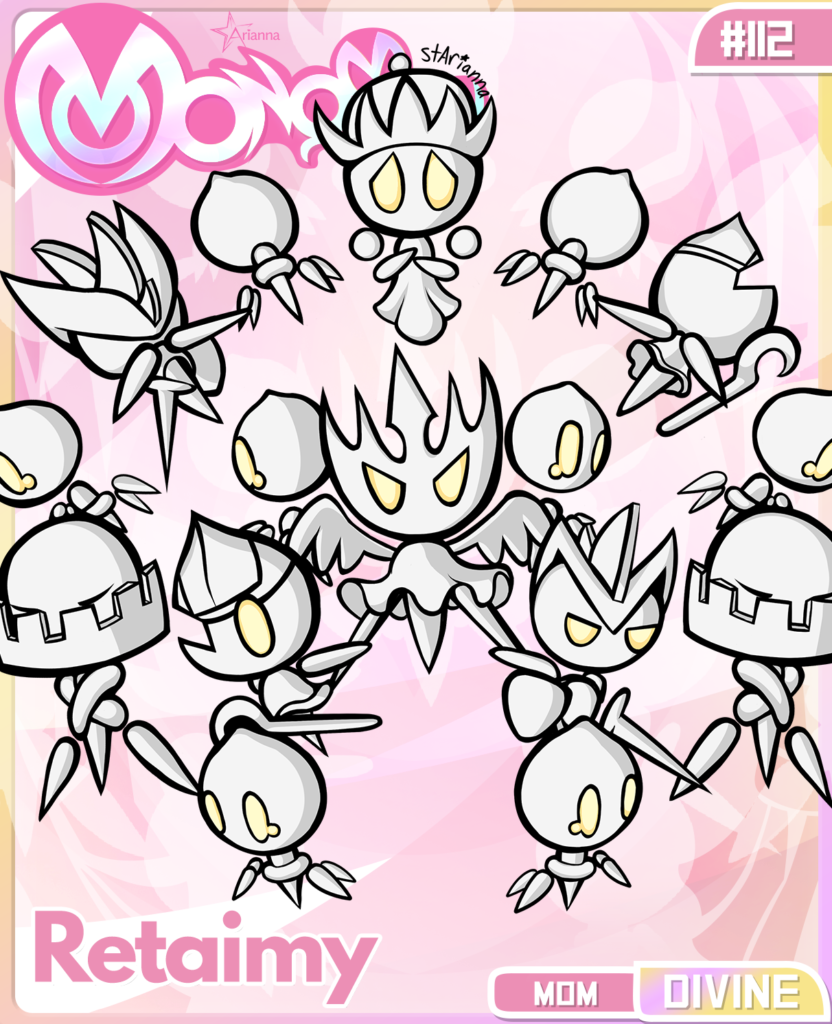 Retaimy, Monommy #112, a mom class divine-type, shown here in its White form